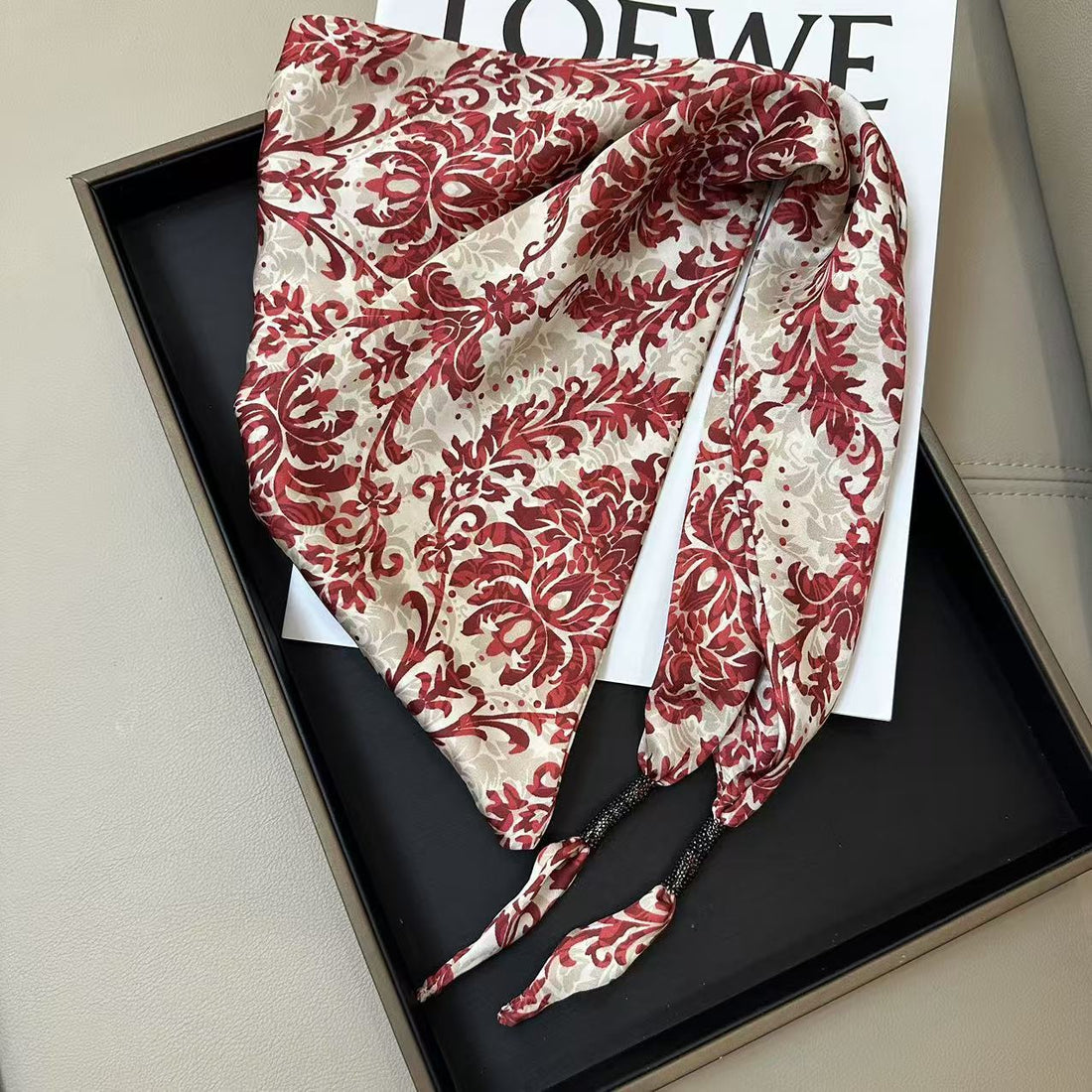 Cashew Print Silk Scarf - DippedShop Wholesale - #4307