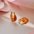 Retro Gold Plated Resin Hoop E - DippedShop Wholesale - #0483