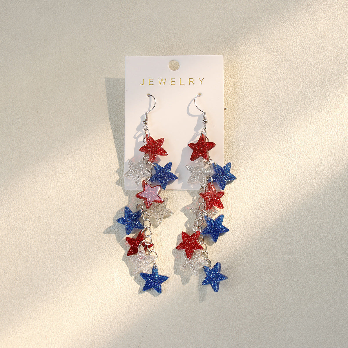 Trendy Glitter Star Pendant Dangle Earring 8ZA6JER189L