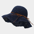 Bow Knot Hollow Crochet Straw Bucket Hat 8BK6HAT178L