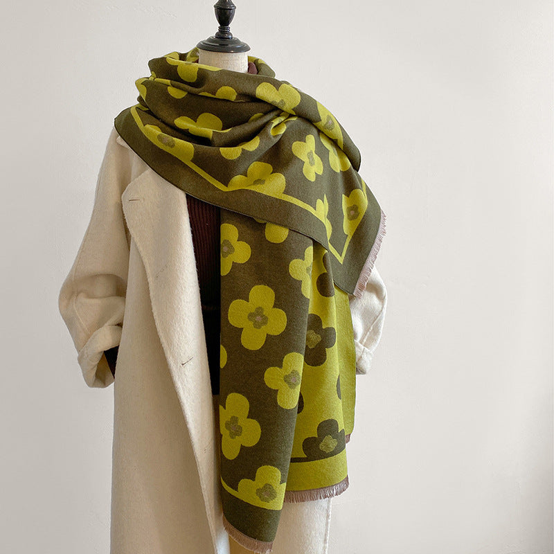 Floral Thermal Shawl Scarf - DippedShop Wholesale - #2547