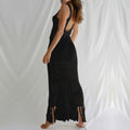 Solid Hollow Out Tassel Dress - DippedShop Wholesale - #4227