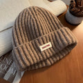 Casual Solid Color Thick Warm Knit Beanie Hat 6W6HAT547