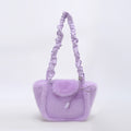 Simple Solid Color Imitation Rabbit Fur Shoulder Bag 6W10BBG1928
