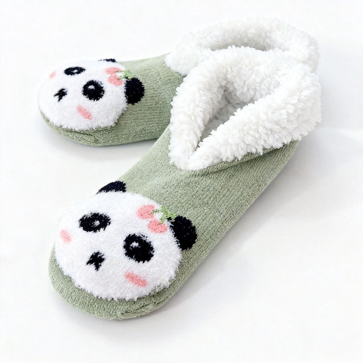 Cute Christmas Sherpa Lined Slipper Socks 6W8FSO901