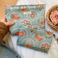Elegant Butterfly Jacquard Portable Makeup Bag MK2BW6W10BOB390
