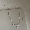 Elegant Pearl Decor Star Pendnat Necklace 6W6JNC671
