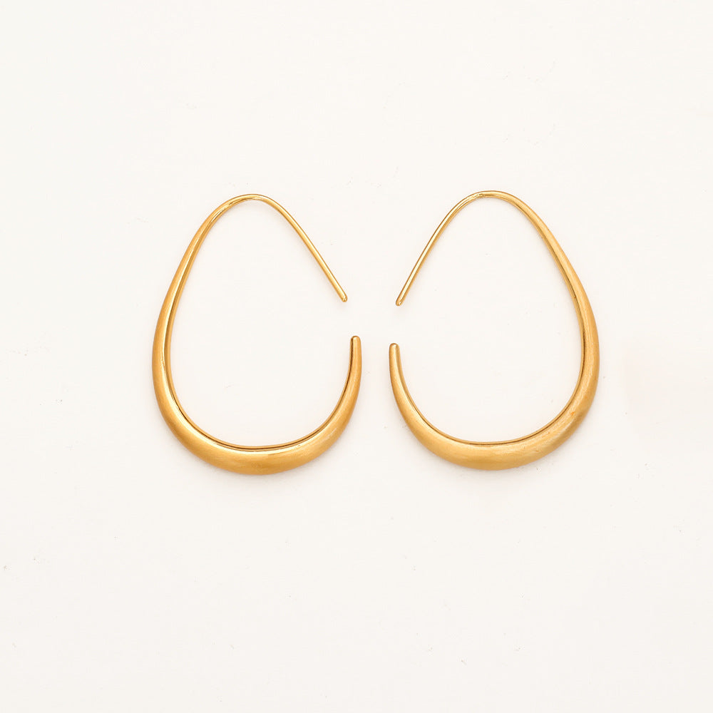 Simple Gold Plated C-Shape Hoo - DippedShop Wholesale - #2851