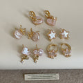 Star Pearl Dangle Hoop Earrings - DippedShop Wholesale - #7139