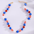 Vintage Gold Plated American Flag Pendants Chain Bracelet 8ZA6JBR130T