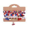 Stylish USA Flag Elastic Beaded Chain Bracelets Set 8ZA6JBR199T