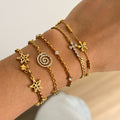Minimalist Cubic Zirconia Gola Plated Chain Bracelet 6W6JBR464