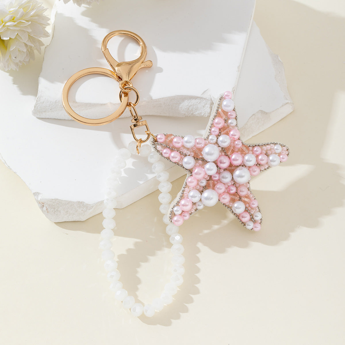 Trendy Solid Color Rhinestones Starfish Bag Charm 6W10BBC753