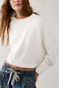 Solid Round Neck Sweater - DippedShop Wholesale - #6179