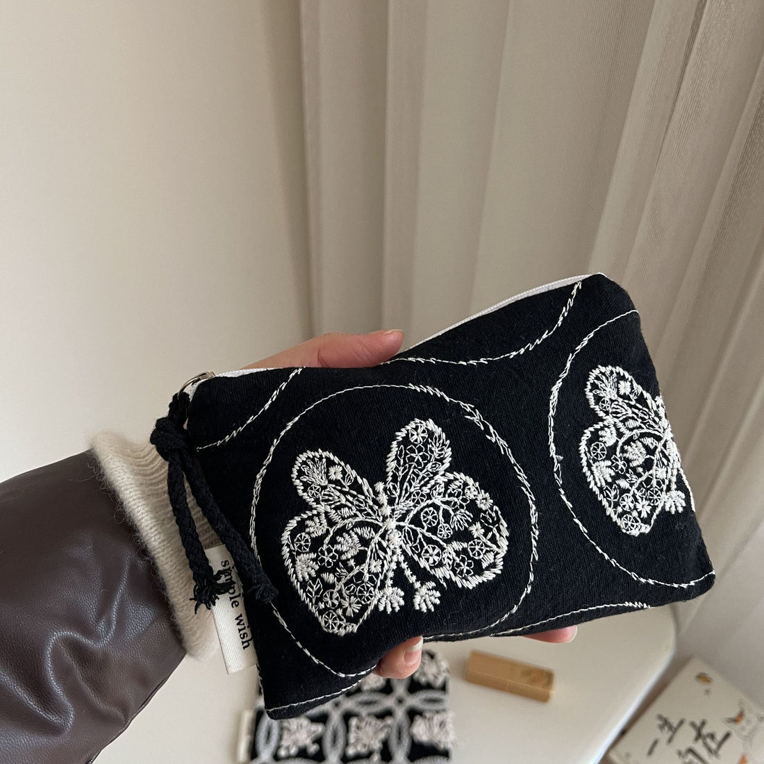 Color Block Embroidered MIni Portable Wallets DP25C672