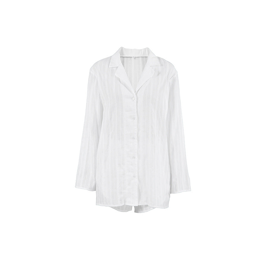 Stripe Jacquard Sleepwear Set - DippedShop Wholesale - #9651
