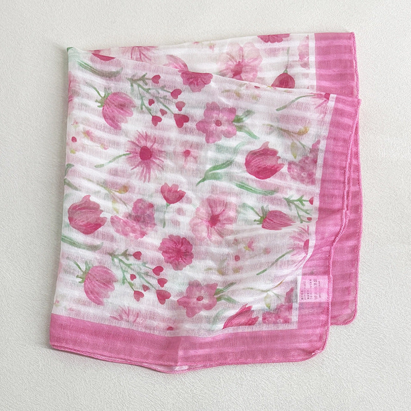 Floral Silk Scarf - DippedShop Wholesale - #2851