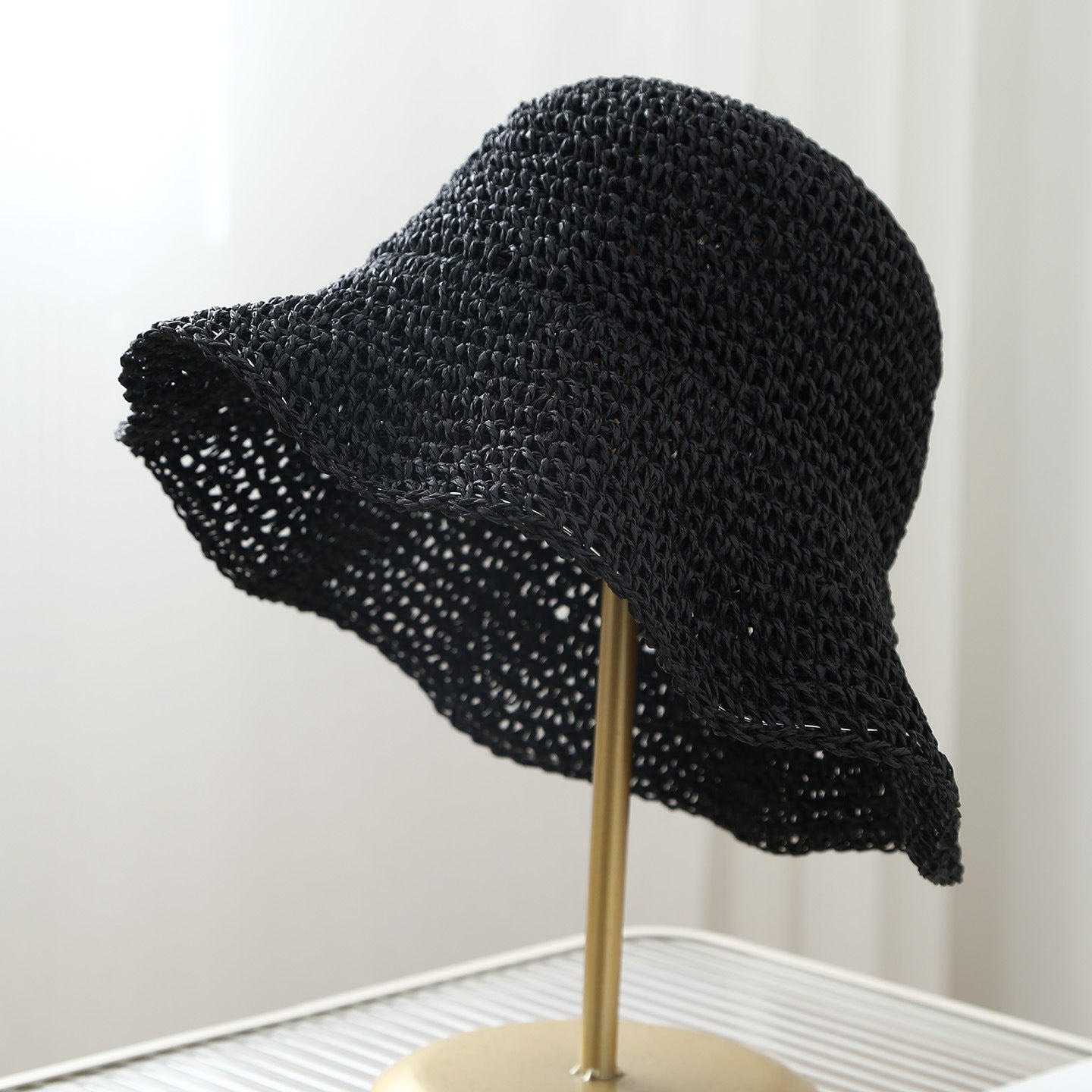 Trendy Wide Brim Woven Straw S - DippedShop Wholesale - #7299