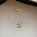 Elegant Rhinestones Floral Chain Bracelet 6W6JBR727