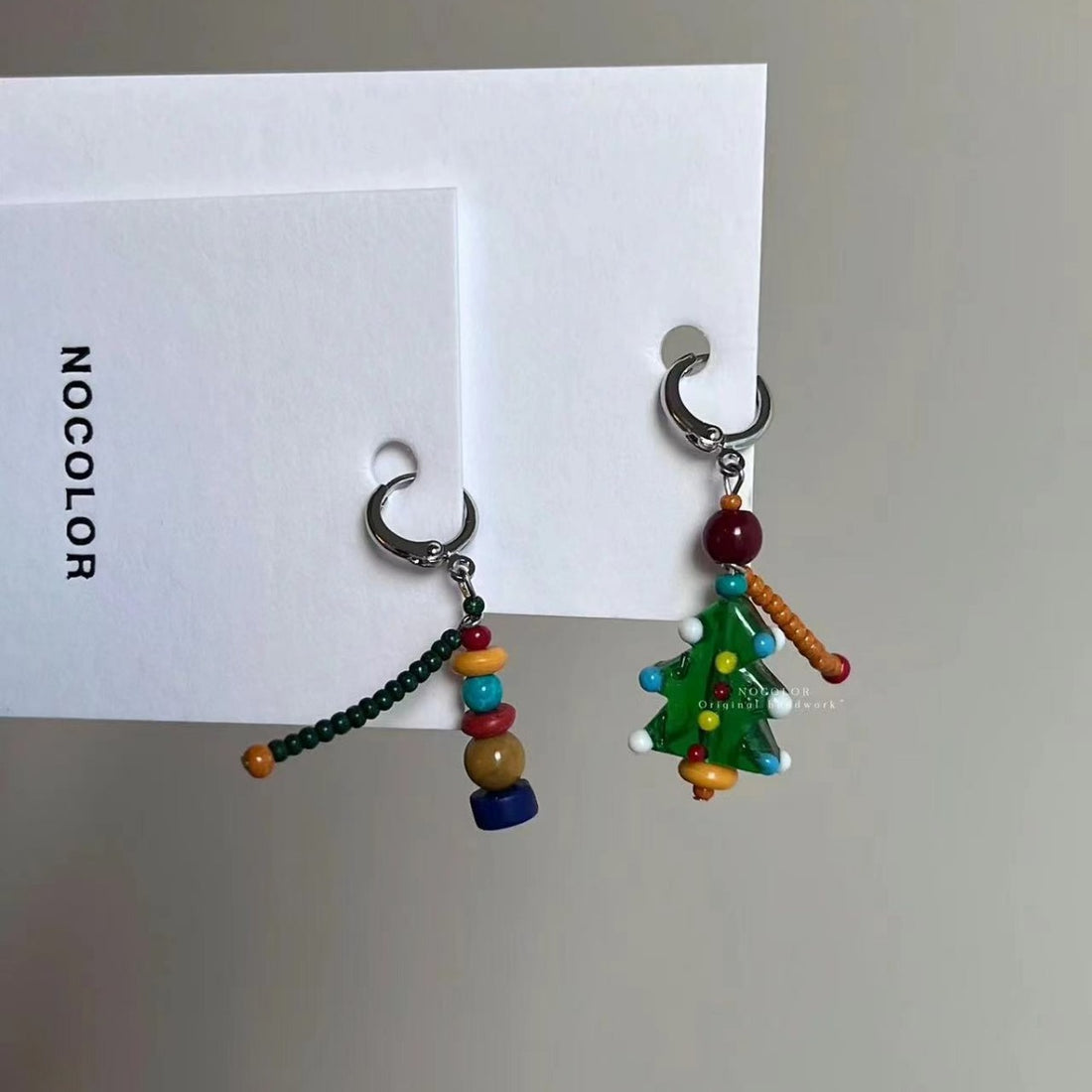 Colorful Beaded Cute Christmas Drop Earrings DPJE1924