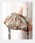Stylish Peach Print Portable Makeup Bag MK2BW6S10BOB52