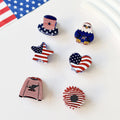 Cute USA Flag Pattern Floral Shape Hair Clip 8AS6HCP59T