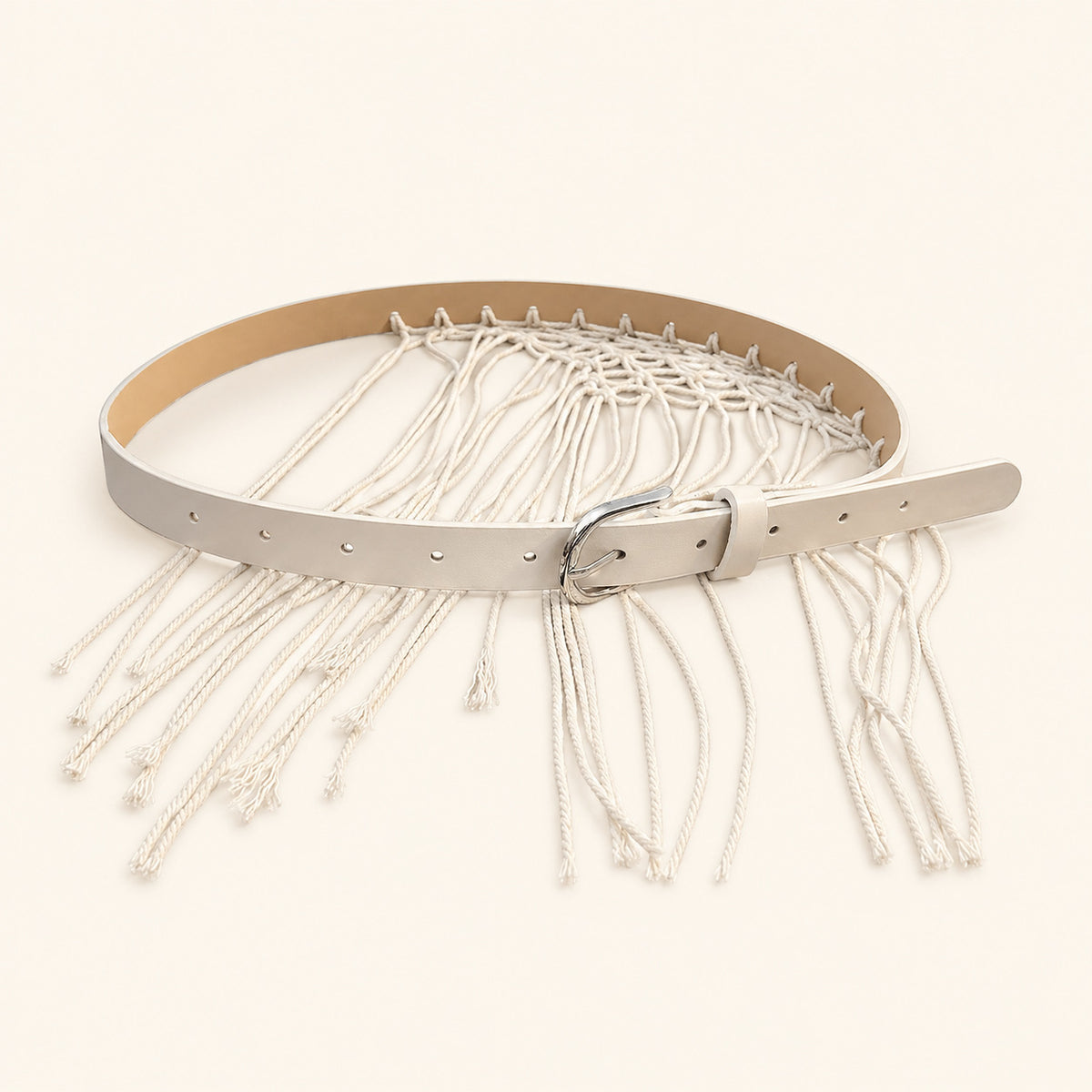 Bohemian Hand-Woven Mesh Macrame Tassel Belt 6W6JBT236