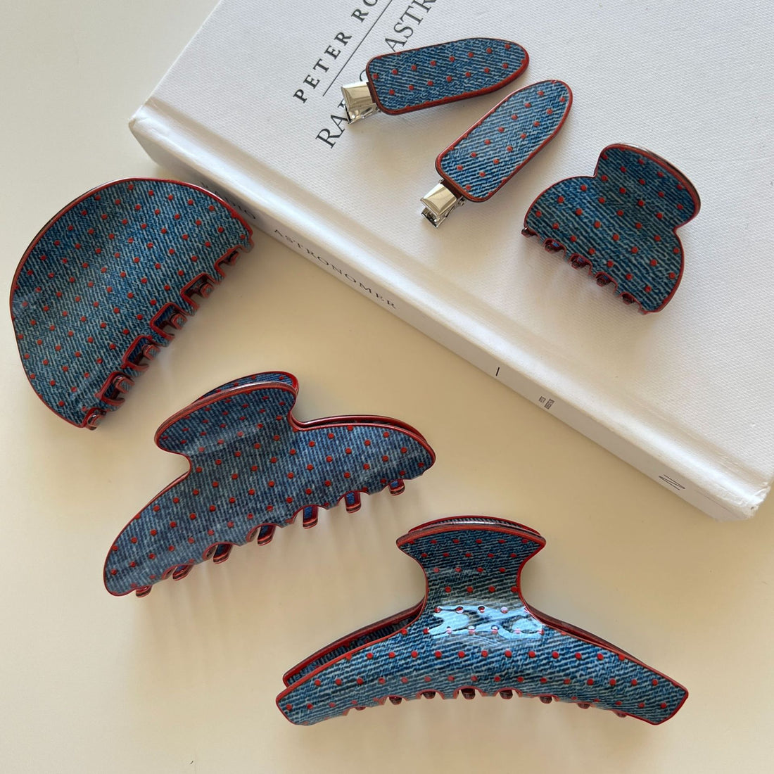 Polka Dot Hair Claw Clip - DippedShop Wholesale - #7587