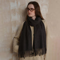 Minimalist Solid Color Tassel Wool Scarf 6W6NSW298