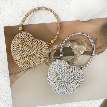 Love Shaped Mini Rhinestone Chain Party Handbag DPB251702