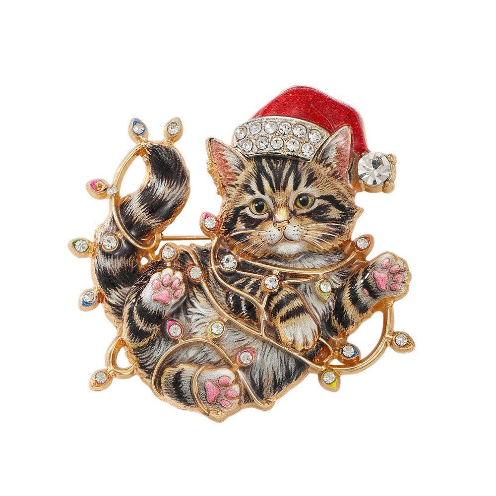Christmas Series Enamel Rhinestone Brooch 6W6JPB63