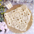 Solid Color Hollow Out Knit Triangle Headscarf MK2BK6W6HHS19