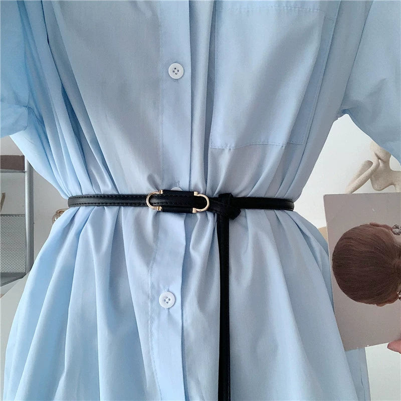 Simple Elegant Leather Slim Belt DPWB3105