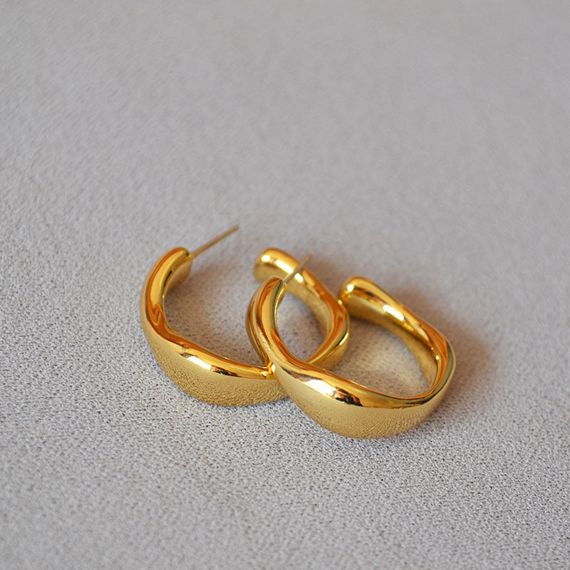 Irregular C-Shape Earrings - DippedShop Wholesale - #1459
