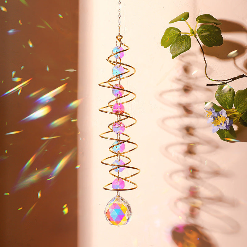 Creative Iridescent Crystal Ball Spiral Hanging Suncatcher MK2CZAS6H7HLS66