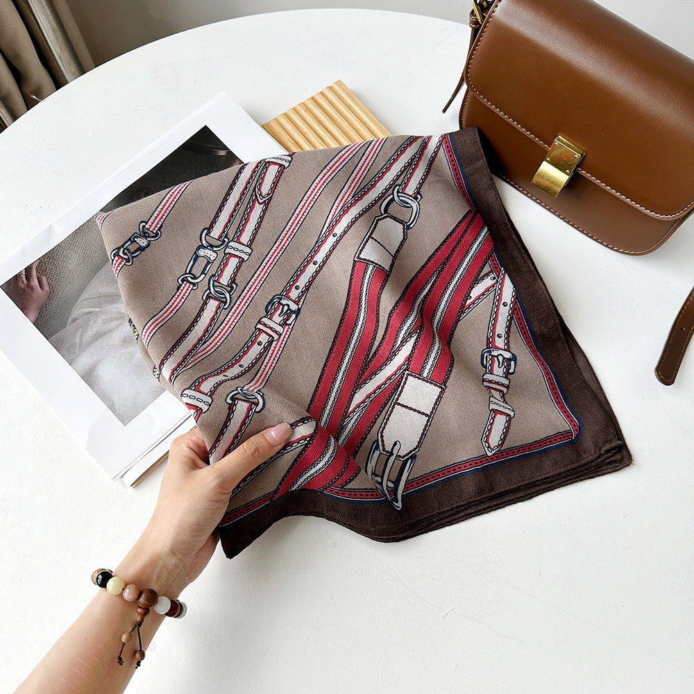 Stylish Geometry Print Square Shape Silk Scarf 6W6NSI187