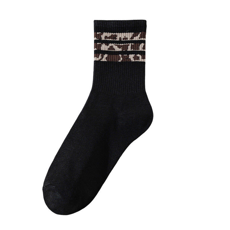 Stylish Leopard Print Non Slip Crew Socks 6W8FSO869