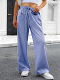 Casual Plaid Wide Leg Pants - DippedShop Wholesale - #3571