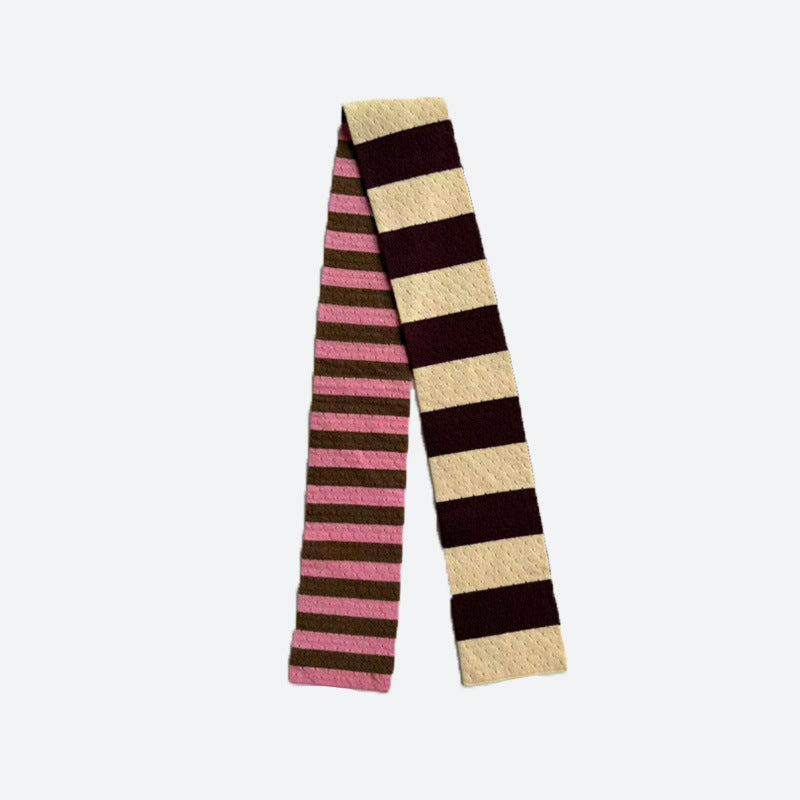 Trendy Color-Block Striped Warm Knit Scarf 6W6NSC82