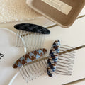 Knit Plaid Reverse Insert Hair Comb Clip MK2MBEP6W6HPN12
