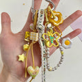 Cute Heart Pearl Chain Pendant Keychain Bag Charm 6W10BBC393