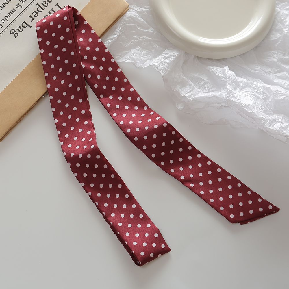 Fashion Polka Dots Narrow Soft Silk Scarf MK2BLW6W6NSI63