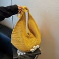 French Floral Large Capacity Knit Shoulder Bag 6W10BBG1762