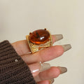 Vintage Stone Open Ring - DippedShop Wholesale - #6051