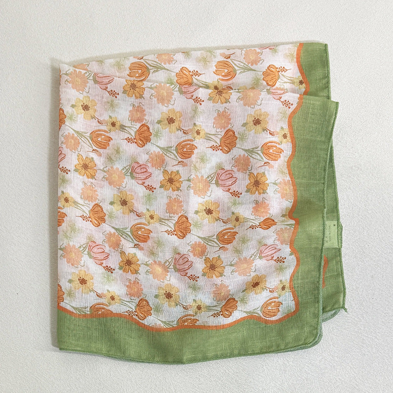 Floral Silk Scarf - DippedShop Wholesale - #5619