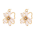 Gold Plated Flower Stud Earrings - DippedShop Wholesale - #5619