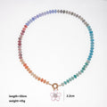 Handmade Multi-Color Flower Pendant Beaded Necklace 6W6JNC420L