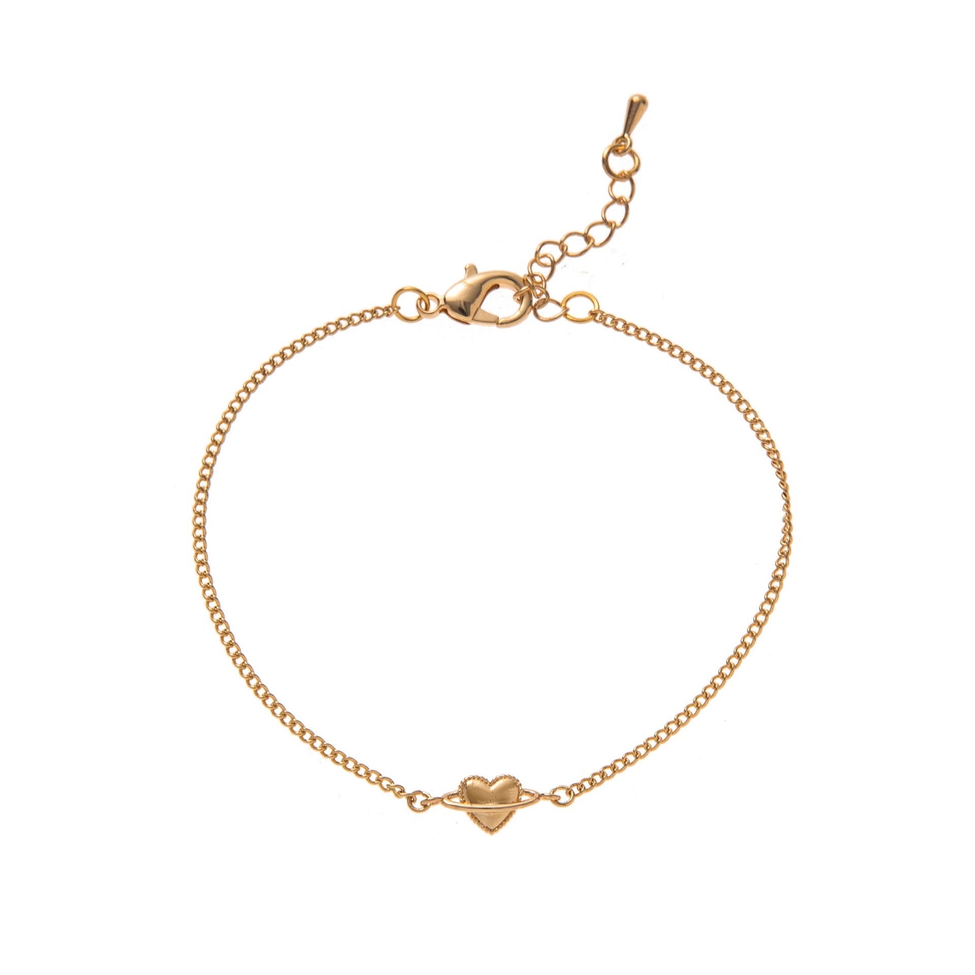 Trendy Gold Plated Zirconia Chain Bracelet 6W6JBR331