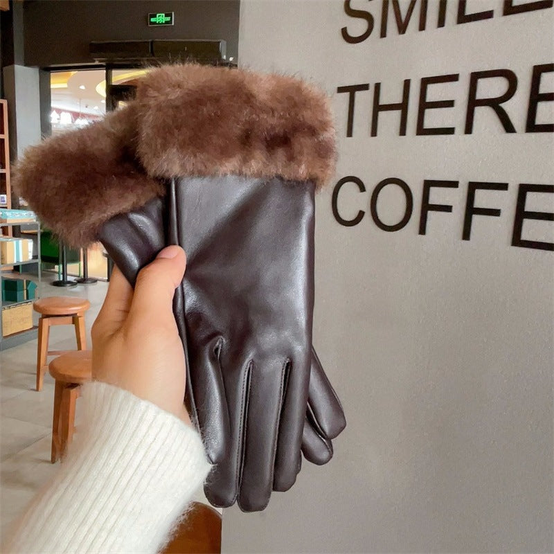 Fluffy Fur Cuff Gloves - DippedShop Wholesale - #3203