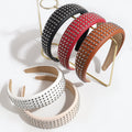Minimalist Solid Color Rivet PU Leather Headband MK2PIM6W6HBD76
